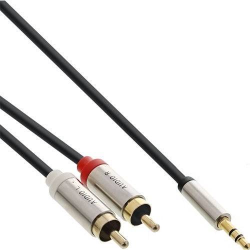 INLINE - Slim Audio Kabel Klinke 3,5mm Stecker an 2x Cinch Stecker - 3m