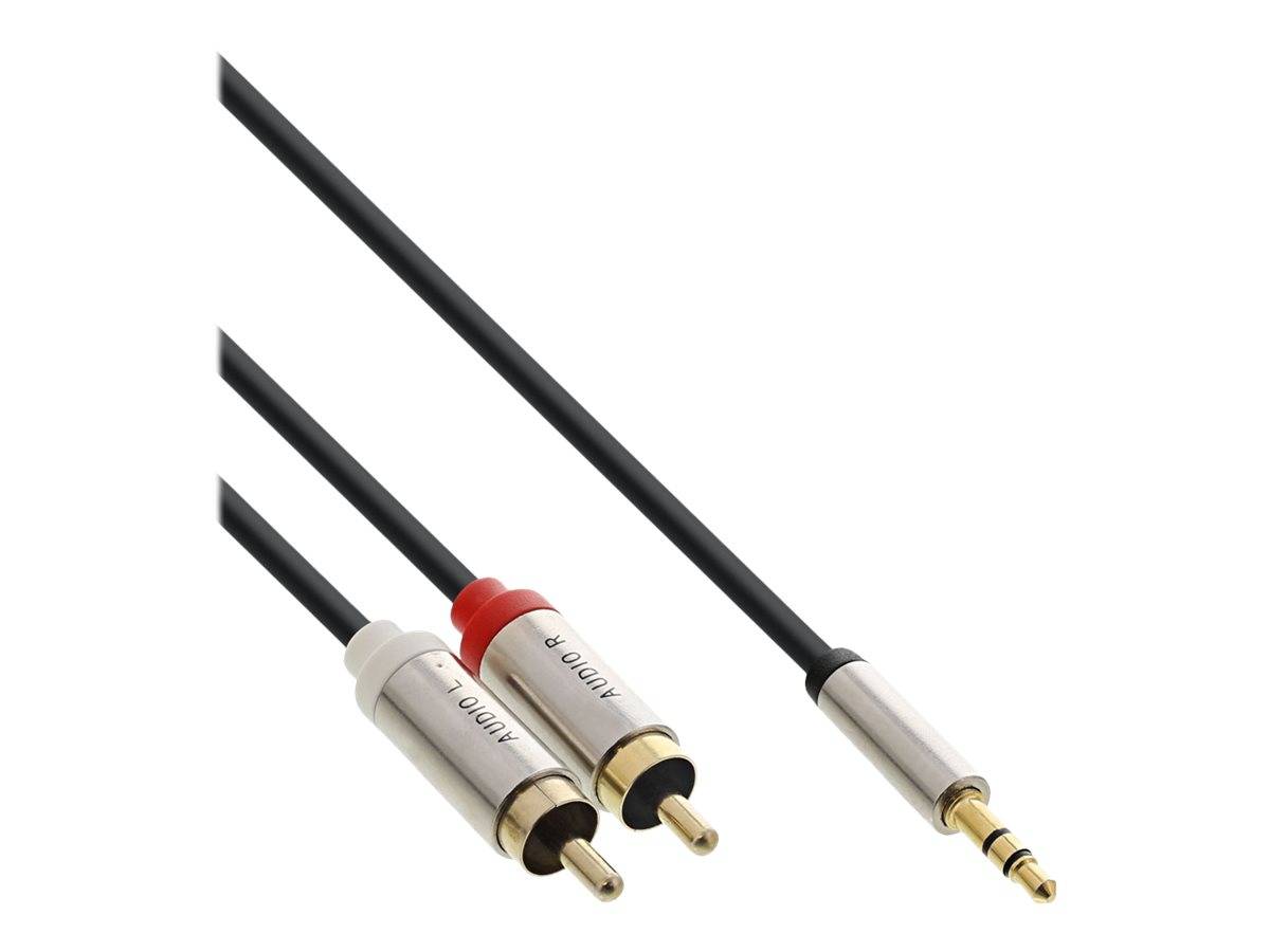 INLINE - Slim Audio Kabel Klinke 3,5mm Stecker an 2x Cinch Stecker - 2m