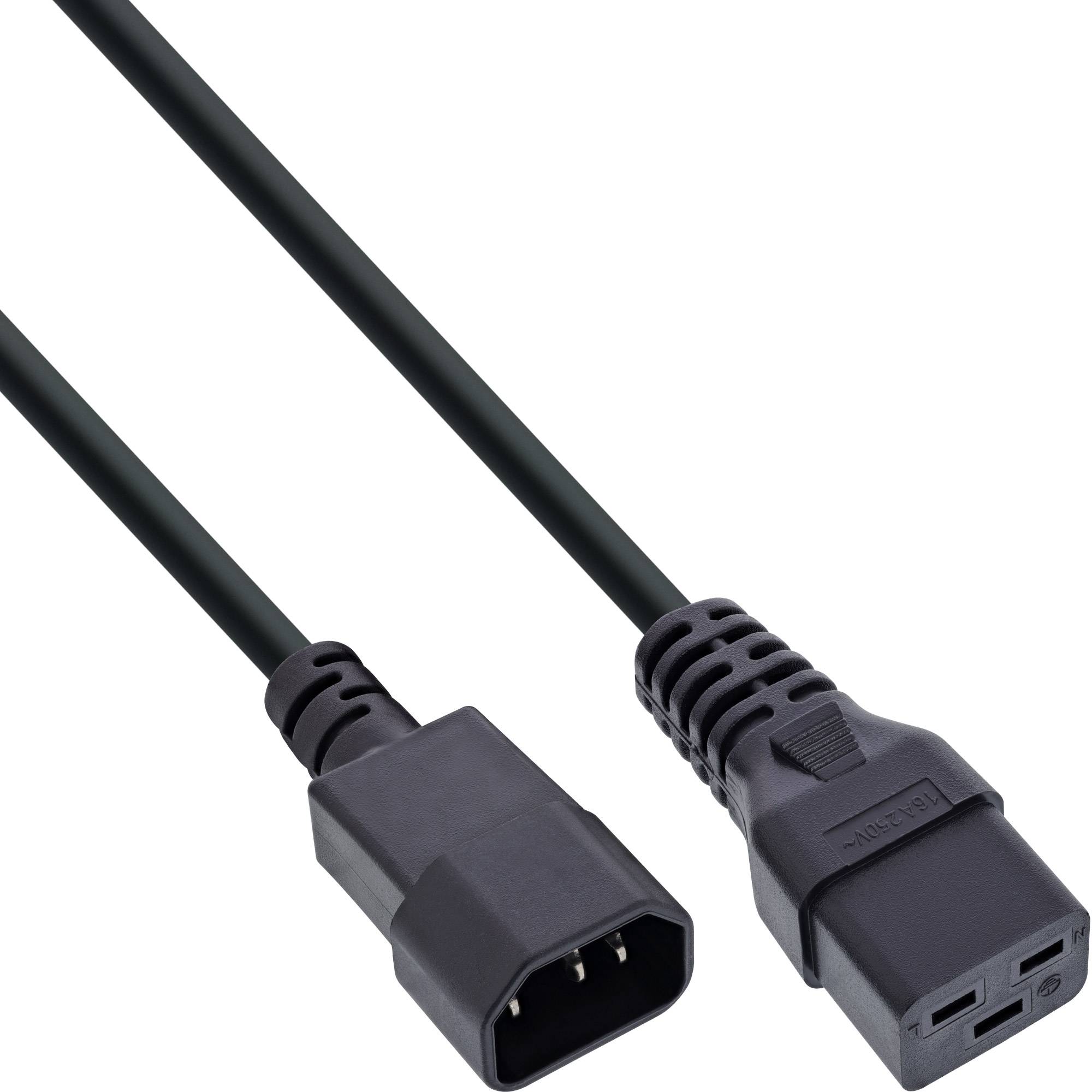 INLINE - Netz Adapterkabel - IEC-60320 C14 auf C19 - max. 10A - 0,5m