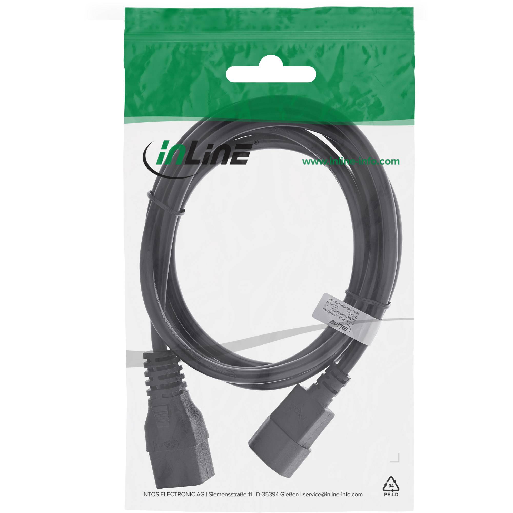 Gerolltes schwarzes Kabel in Einzelhandelsverpackung mit 