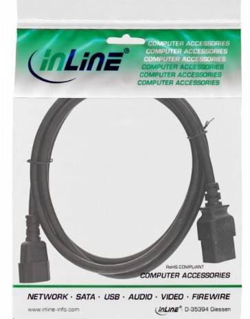 INLINE - Netz Adapterkabel - IEC-60320 C14 auf C19 - max 10A - 2m