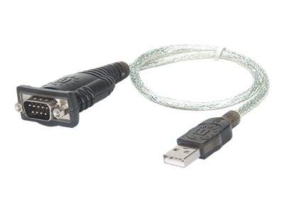 IC INTRACOM - Manhattan USB-A to Serial Converter cable, 45cm, Male to Male, Serial/RS232/COM/DB9, Prolific PL-2303RA Ch