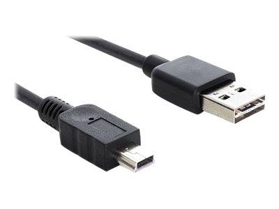 DeLOCK Easy - USB-Kabel - USB (M) umkehrbar bis Mini-USB, Typ B (M)
