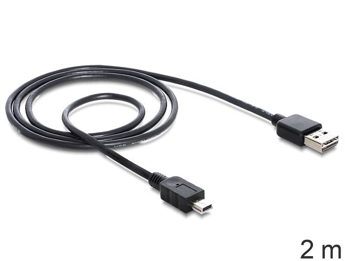 DeLOCK Easy - USB-Kabel - USB (M) umkehrbar bis Mini-USB, Typ B (M)