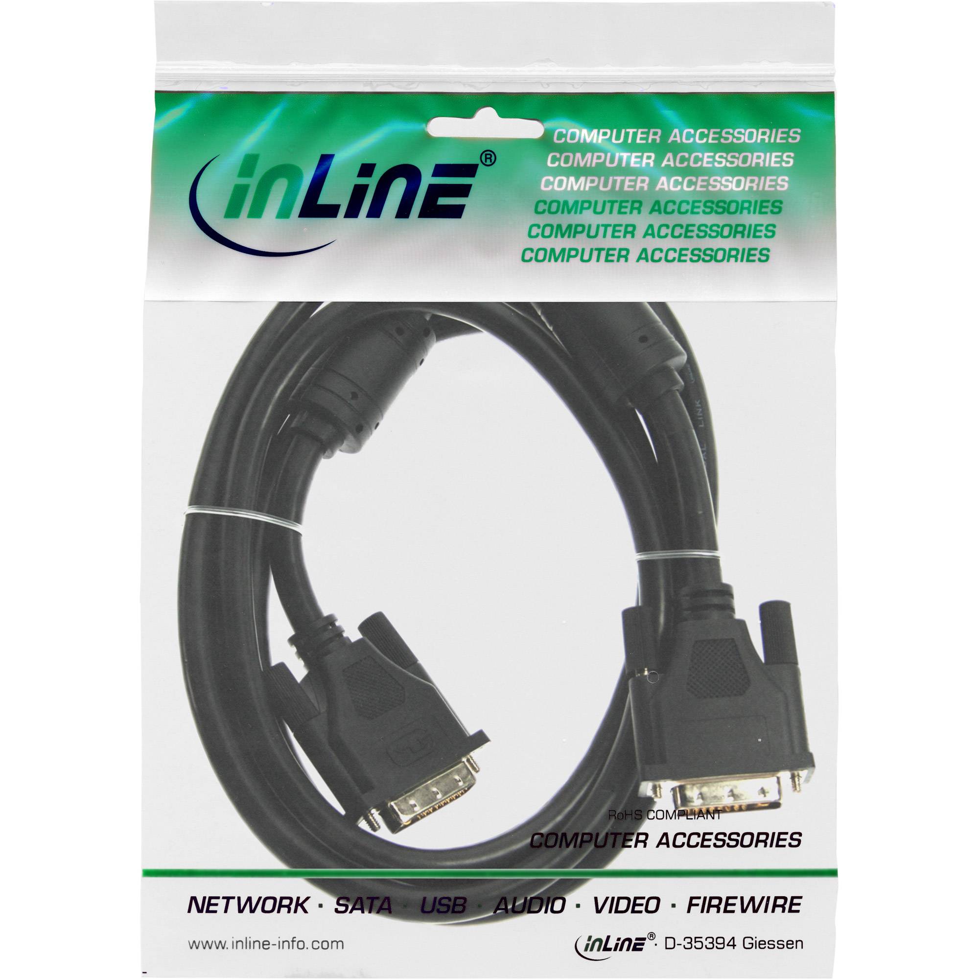 INLINE - DVI-I Kabel - digital/analog - 24+5 Stecker / Stecker - Dual Link - 1,8m