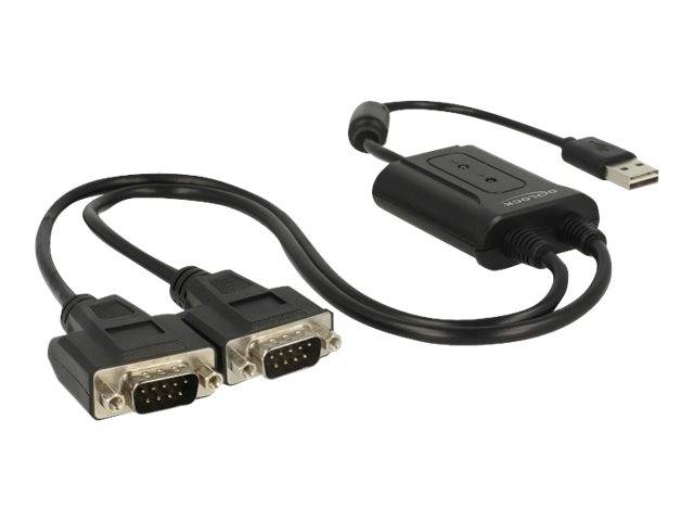 DeLock USB 2.0 to 2 x serial RS-232 - Serieller Adapter