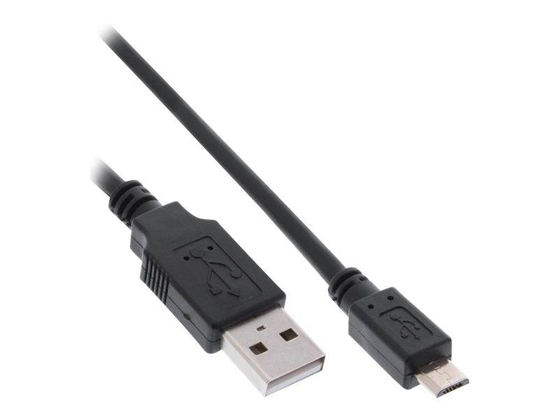 INLINE - Micro-USB 2.0 Kabel - Schnellladekab. - USB-A ST/Micro-B ST - schwarz - 1m