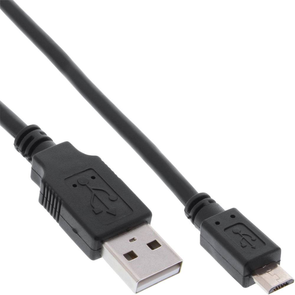 INLINE - Micro-USB 2.0 Kabel - Schnellladekab. - USB-A ST/Micro-B ST - schwarz - 1m