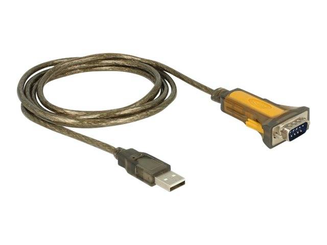 Spiralkabel-USB-Seriell-Adapter mit USB-A-Stecker und DB9-Steckerverbindung