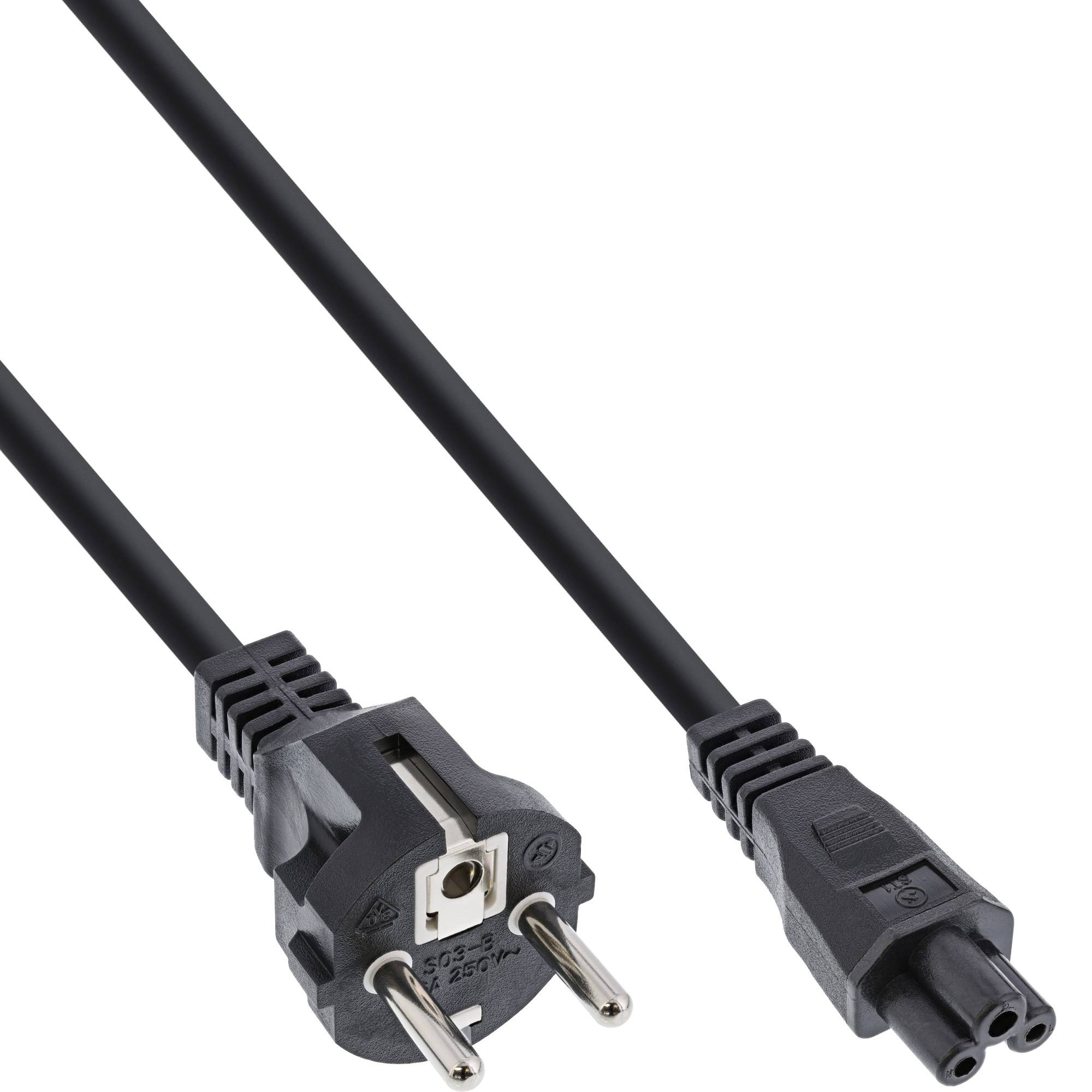 INLINE - Netzkabel für Notebook - 3pol Kupplung - schwarz - 3m