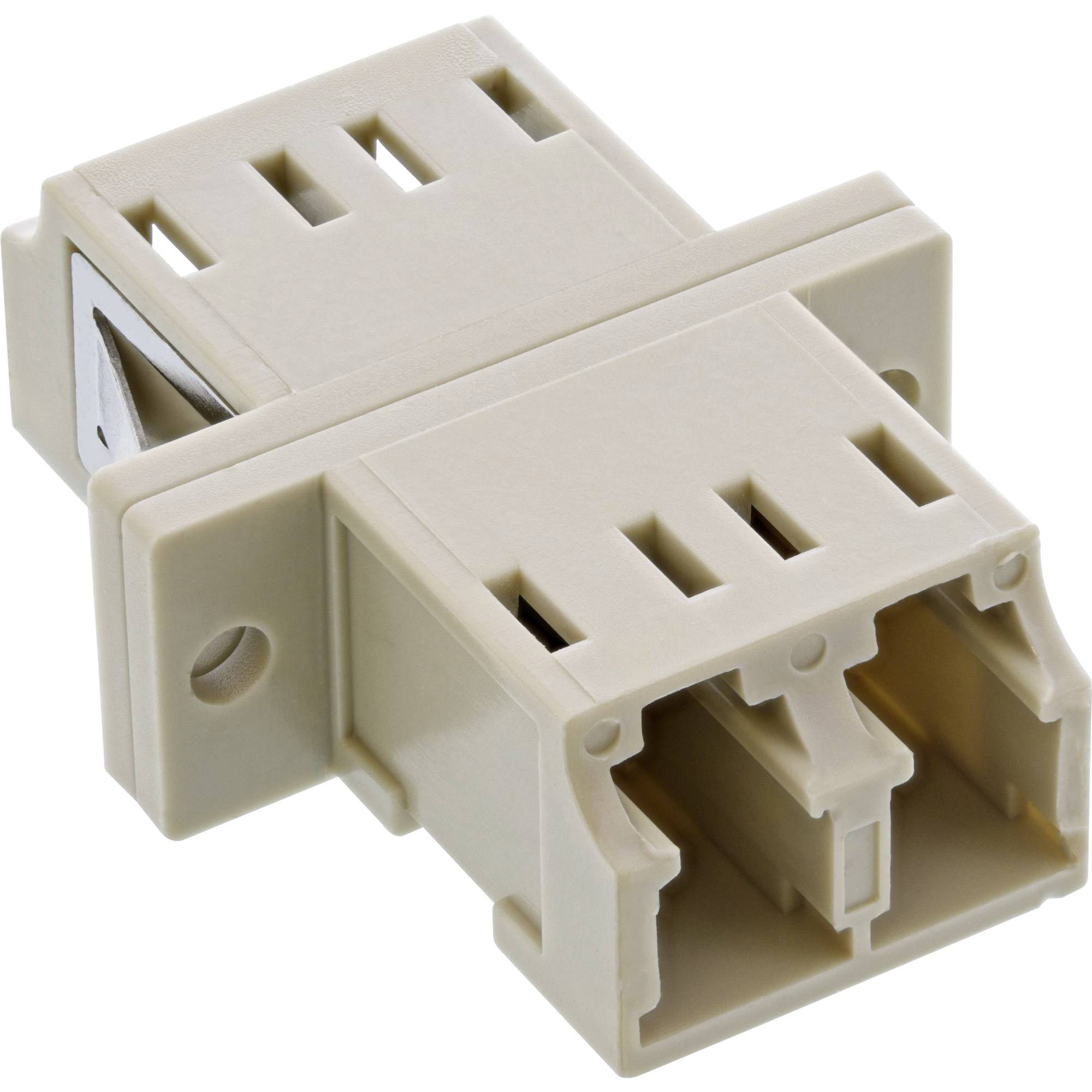 INLINE - LWL Kupplung - Duplex LC/LC - multimode - beige - Keramik-Hülse - zum Einbau