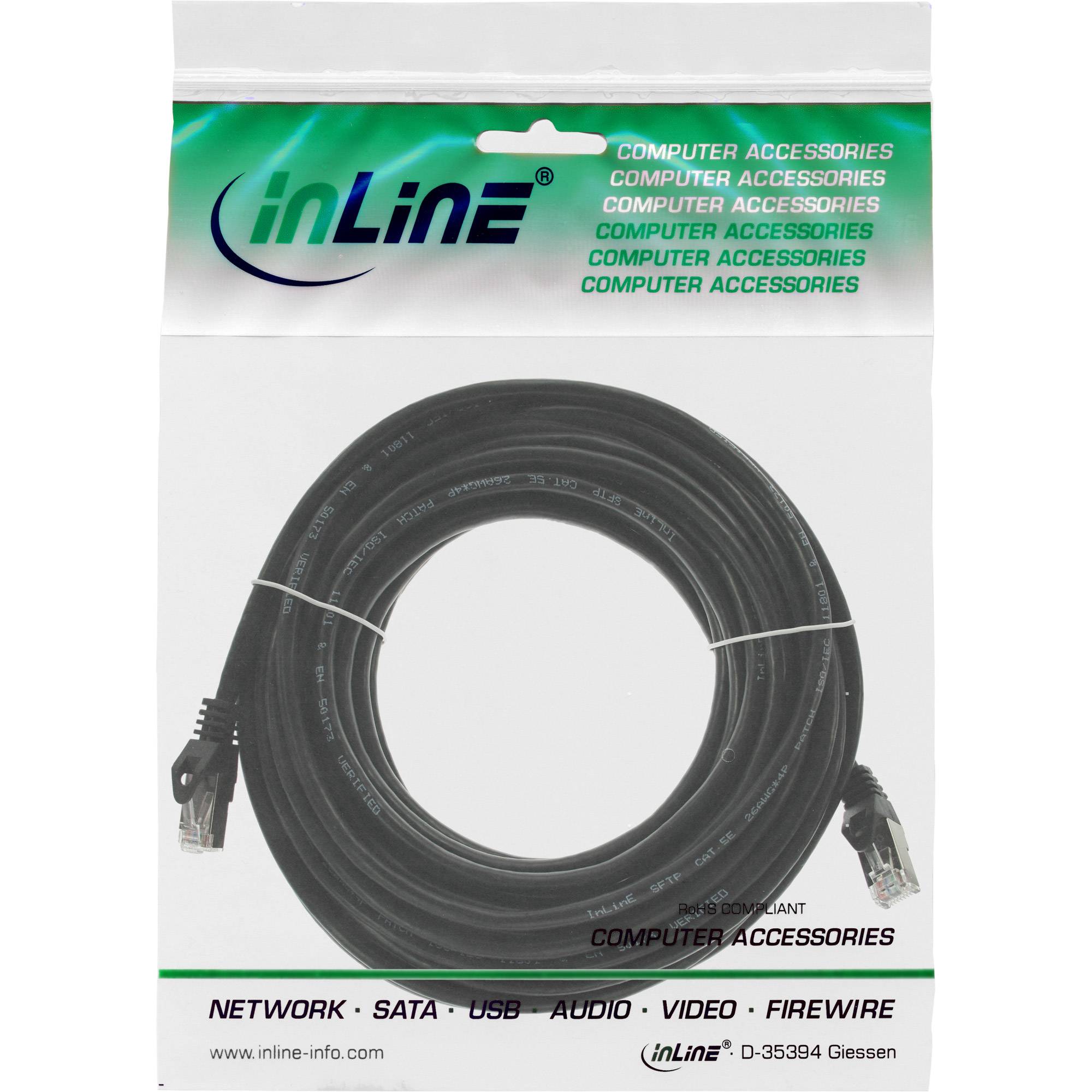 INLINE - Patchkabel - SF/UTP - Cat.5e - schwarz - 20m