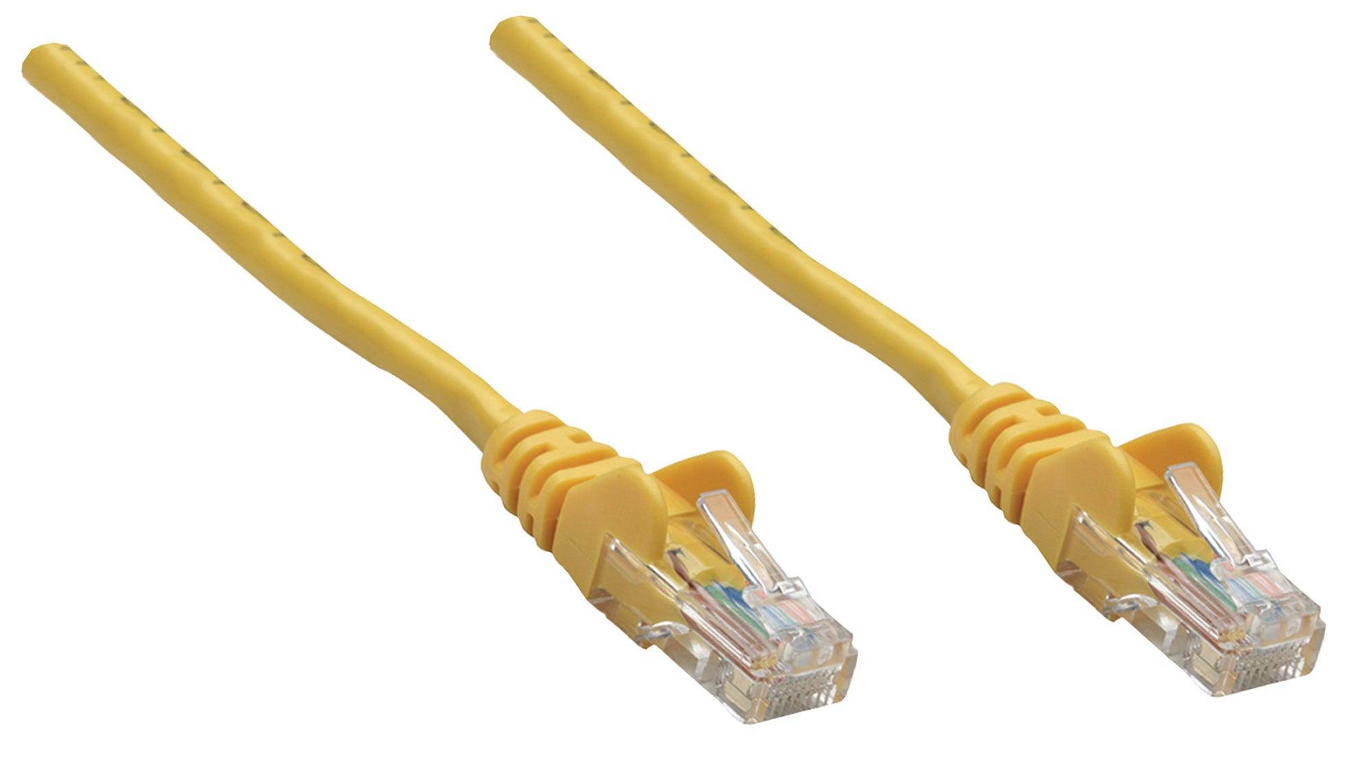 Intellinet Network Patch Cable, Cat5e, 0.25m, Yellow, CCA, SF/UTP, PVC, RJ45, Gold Plated Contacts, Snagless, Booted, Polybag - Netzwerkkabel