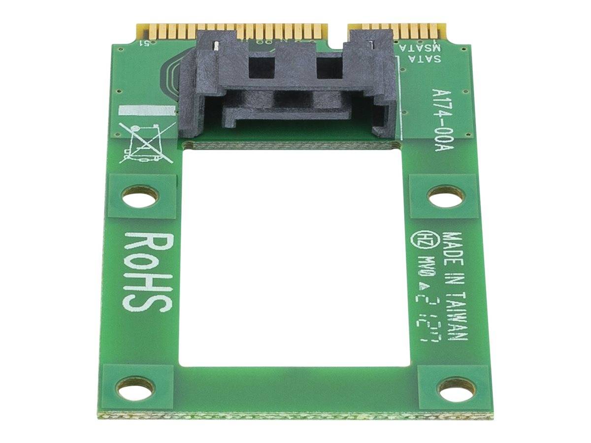 Grüner Leiterplattenadapter mit schwarzem Stecker oben und vier Montagelöchern, gekennzeichnet mit „RoHS" und „MADE IN TAIWAN"".
