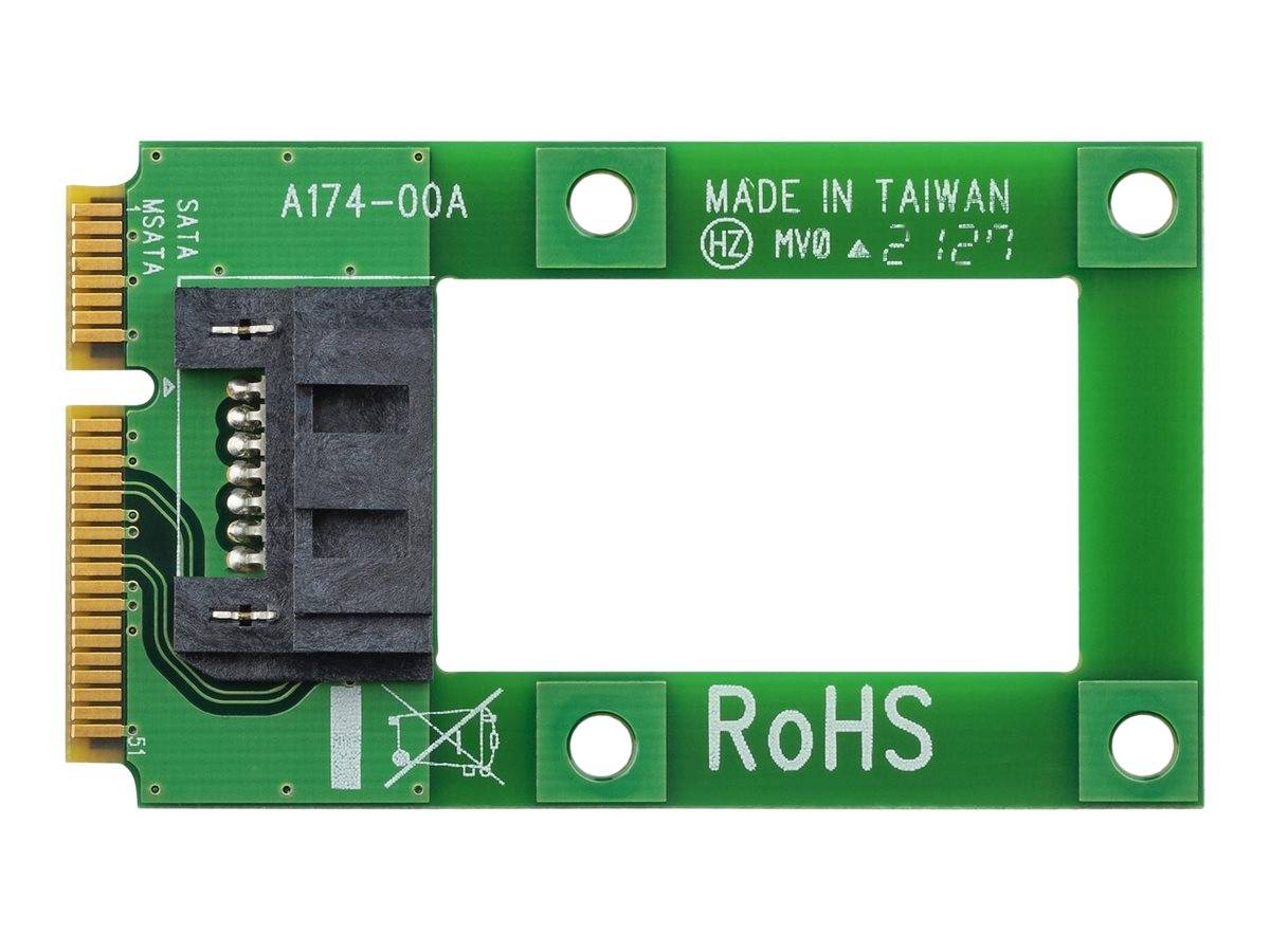 Grüne gedruckte Leiterplattenadapter mit schwarzem Stecker und Befestigungslöchern, gekennzeichnet mit „A174-00A", „MADE IN TAIWAN"" und „RoHS"".
