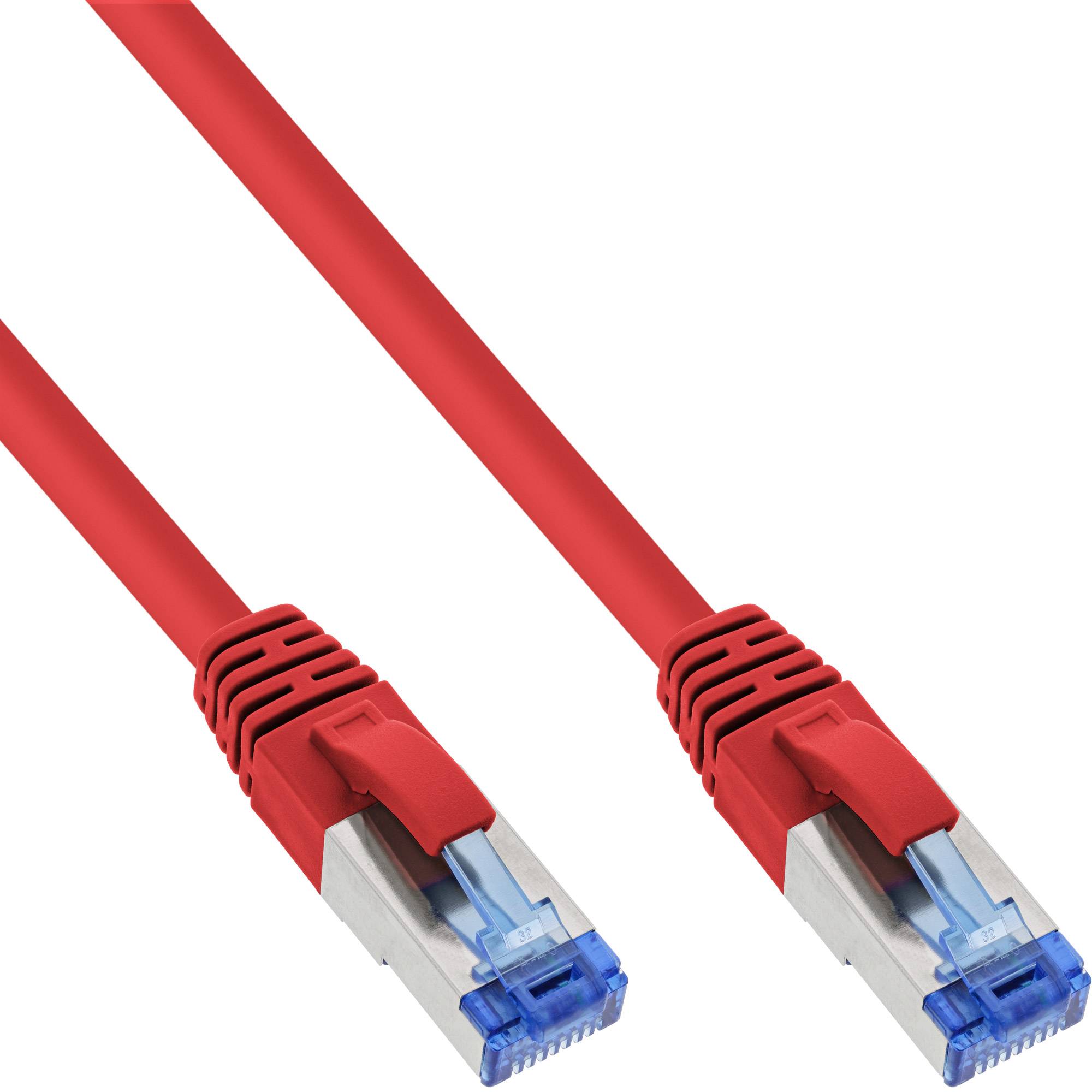 INLINE - Patchkabel - S/FTP (PiMf) - Cat.6A - halogenfrei - rot - 1m