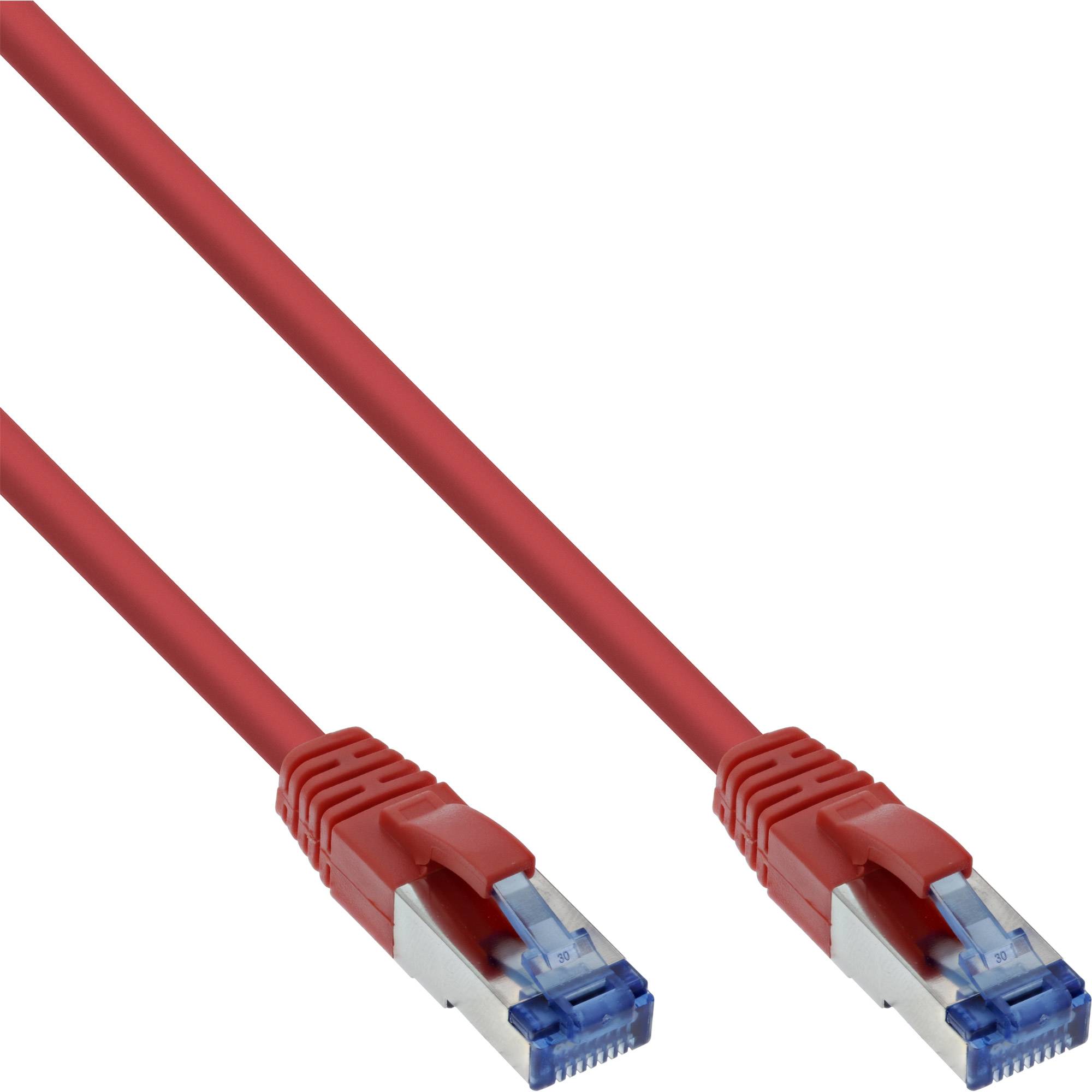 INLINE - Patchkabel - S/FTP (PiMf) - Cat.6A - halogenfrei - rot - 1m