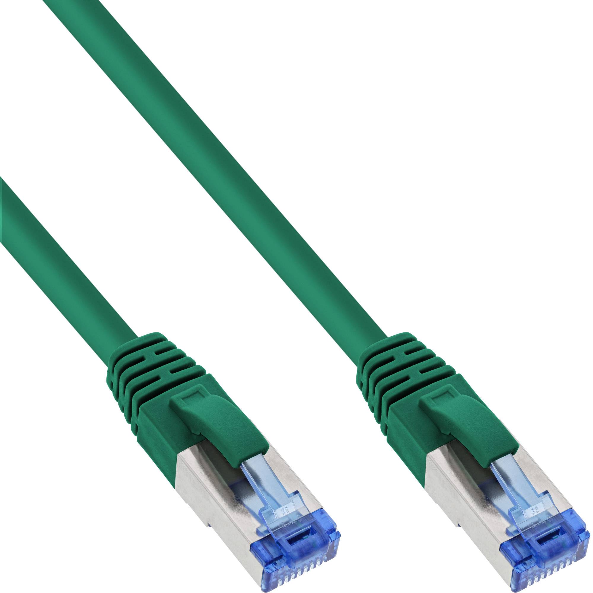 INLINE - Patchkabel - S/FTP (PiMf) - Cat.6A - halogenfrei - grün - 1m