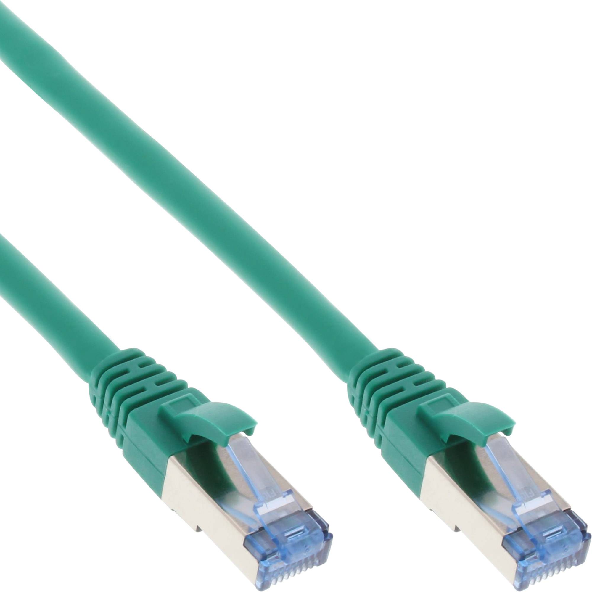 INLINE - Patchkabel - S/FTP (PiMf) - Cat.6A - halogenfrei - grün - 1m