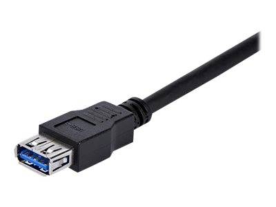 StarTech.com 1m USB 3.0 Verlängerungskabel - USB 3 Typ A Kabel Verlängerung - Stecker/ Buchse - Schwarz - USB-Verlängerungskabel - USB Typ A (M)