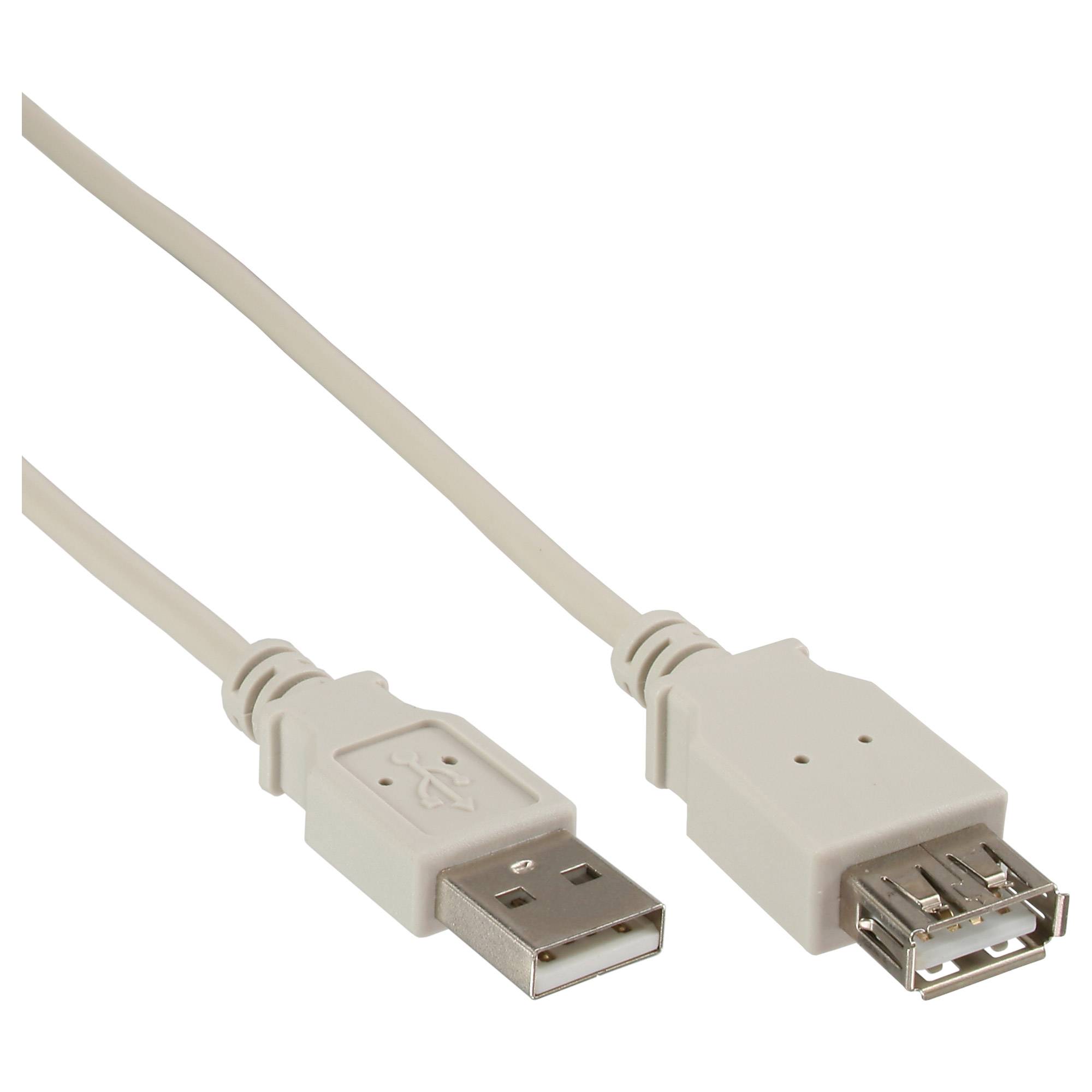 INLINE - USB 2.0 Verlängerung - Stecker / Buchse - Typ A - beige/grau - 1m