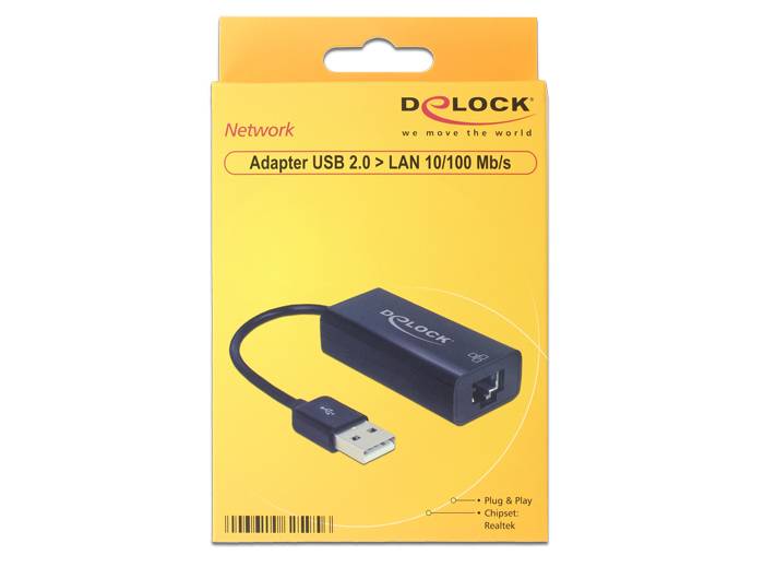 DeLock Adapter USB 2.0 > LAN 10/100 Mb/s - Netzwerkadapter