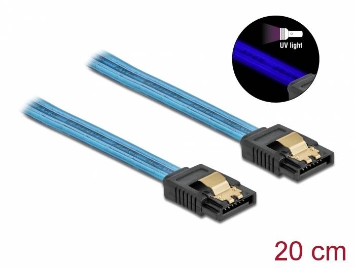 DeLOCK SATA 6 Gb/s Cable UV glow effect - SATA-Kabel
