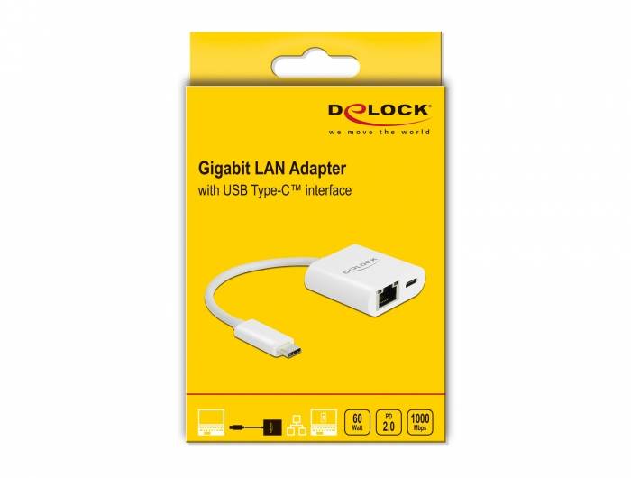 Delock - Netzwerkadapter - USB-C 3.2 Gen 1 - Gigabit Ethernet x 1