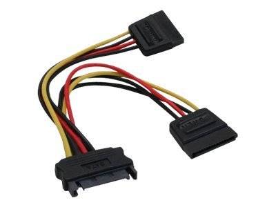 INLINE - SATA Strom-Y-Kabel - SATA Buchse an 2x SATA Stecker - 0,15m
