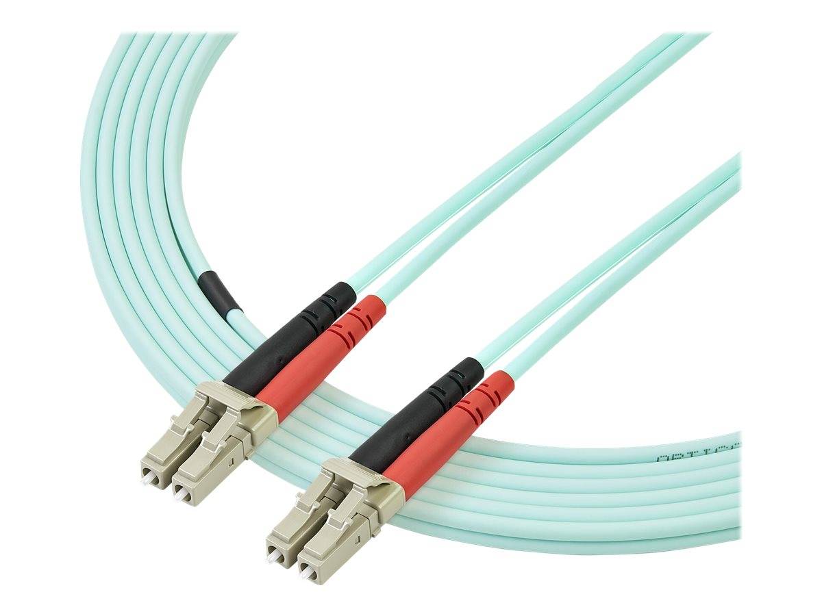 StarTech.com 5m Fiber Optic Cable - 10 Gb Aqua - Multimode Duplex 50/125 - LSZH - LC/LC - OM3 - LC to LC Fiber Patch Cab
