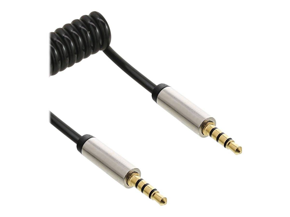INLINE - Slim Audio Spiralkabel Klinke 3,5mm ST/ST - 4-polig - Stereo - 1m