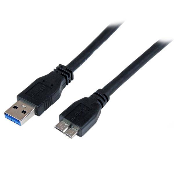 StarTech.com 1m zertifiziertes USB 3.0 SuperSpeed Kabel A auf Micro B - Schwarz - USB 3 Anschlusskabel - Stecker/Stecker - USB-Kabel - Micro-USB