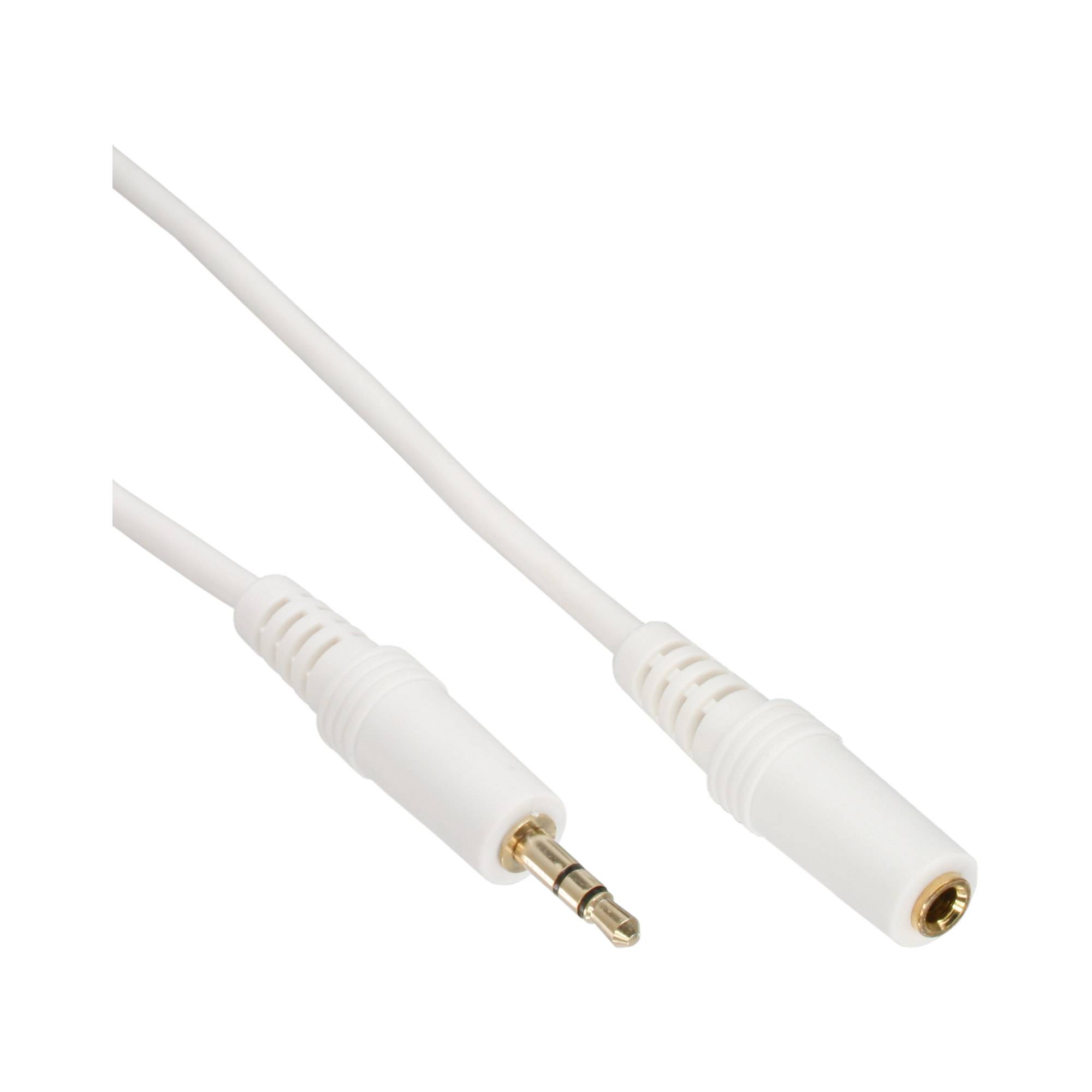 INLINE - Klinke Verlängerung - 3,5mm Stecker / Buchse - Stereo weiß / gold - 10m