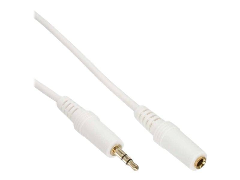 INLINE - Klinke Verlängerung - 3,5mm Stecker / Buchse - Stereo weiß / gold - 10m