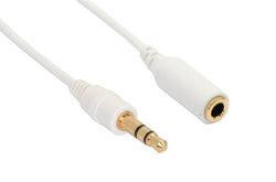 INLINE - Klinke Verlängerung - 3,5mm Stecker / Buchse - Stereo weiß / gold - 10m