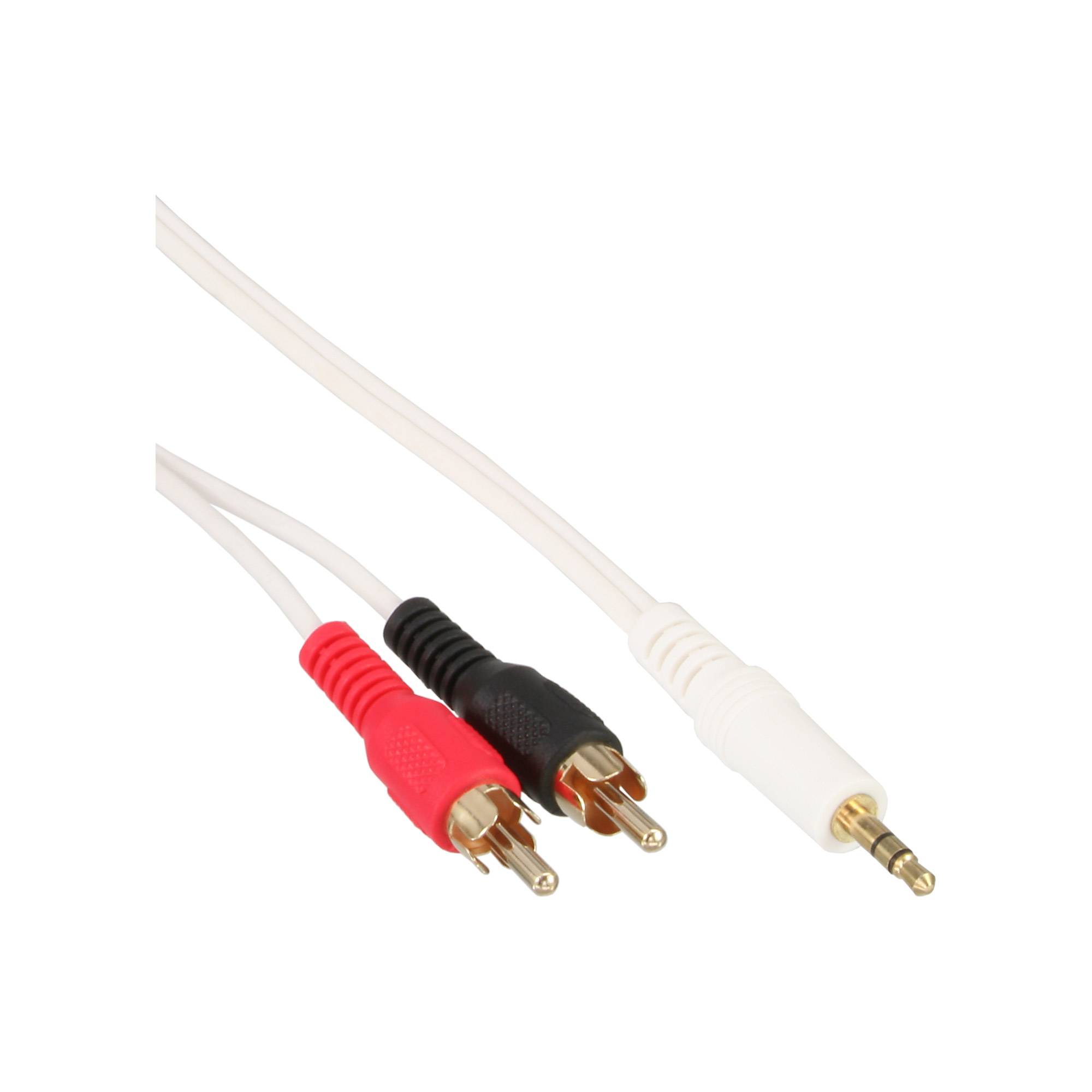 INLINE - Cinch/Klinke Kabel - 2x Cinch Stecker an 3,5mm Klinke Stecker - 1,5m