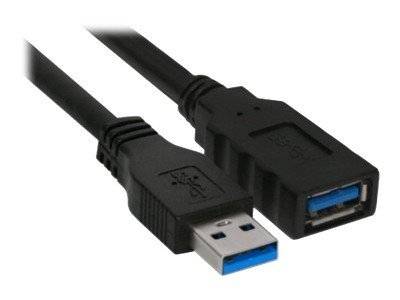 INLINE - USB 3.2 Gen.1 Kabel - A Stecker / Buchse - schwarz - 2m