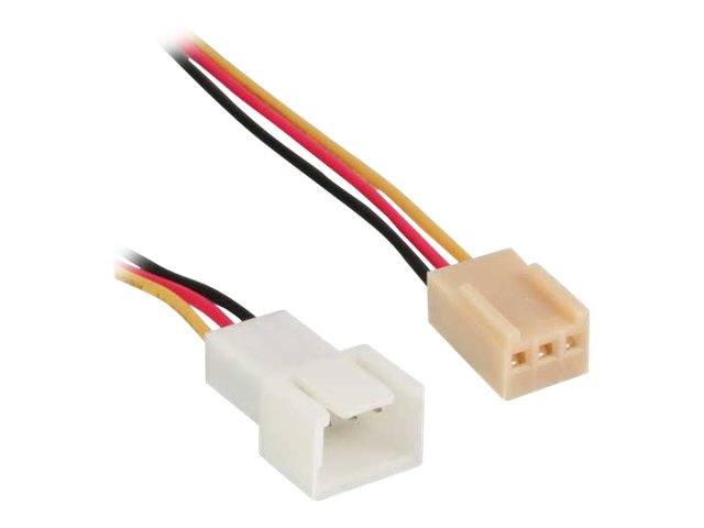 INLINE - Lüfterkabel Verlängerung - 3pol Molex Stecker / Buchse - Länge 0,6m
