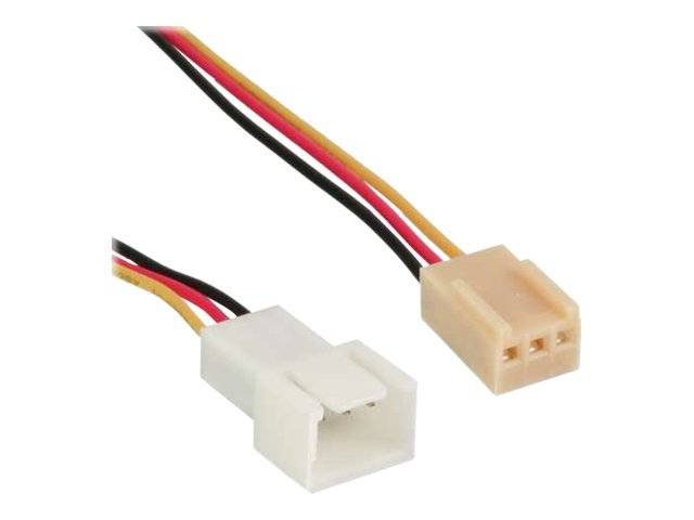 INLINE - Lüfterkabel Verlängerung - 3pol Molex Stecker / Buchse - Länge 0,3m