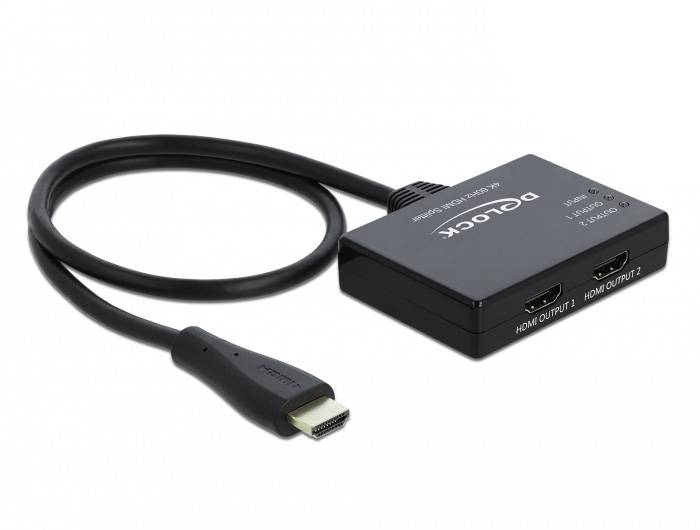 Delock - Video-/Audio-Splitter - 2 x HDMI - Desktop