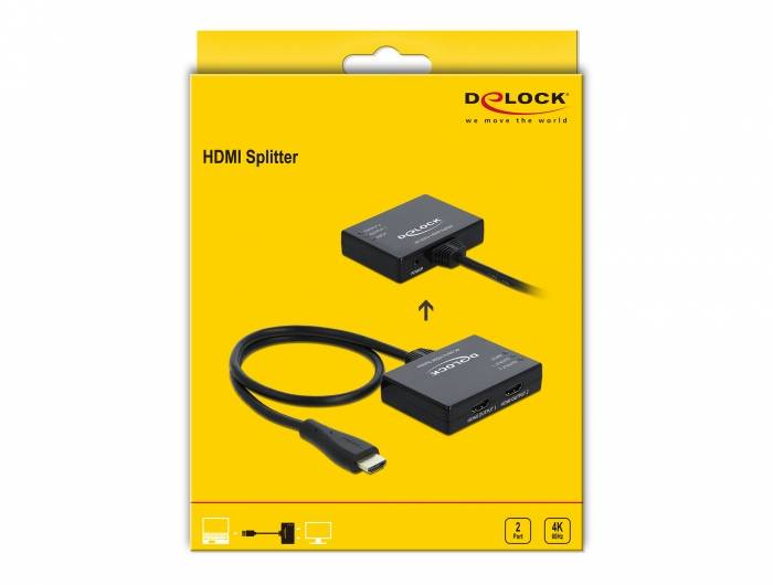 Delock - Video-/Audio-Splitter - 2 x HDMI - Desktop