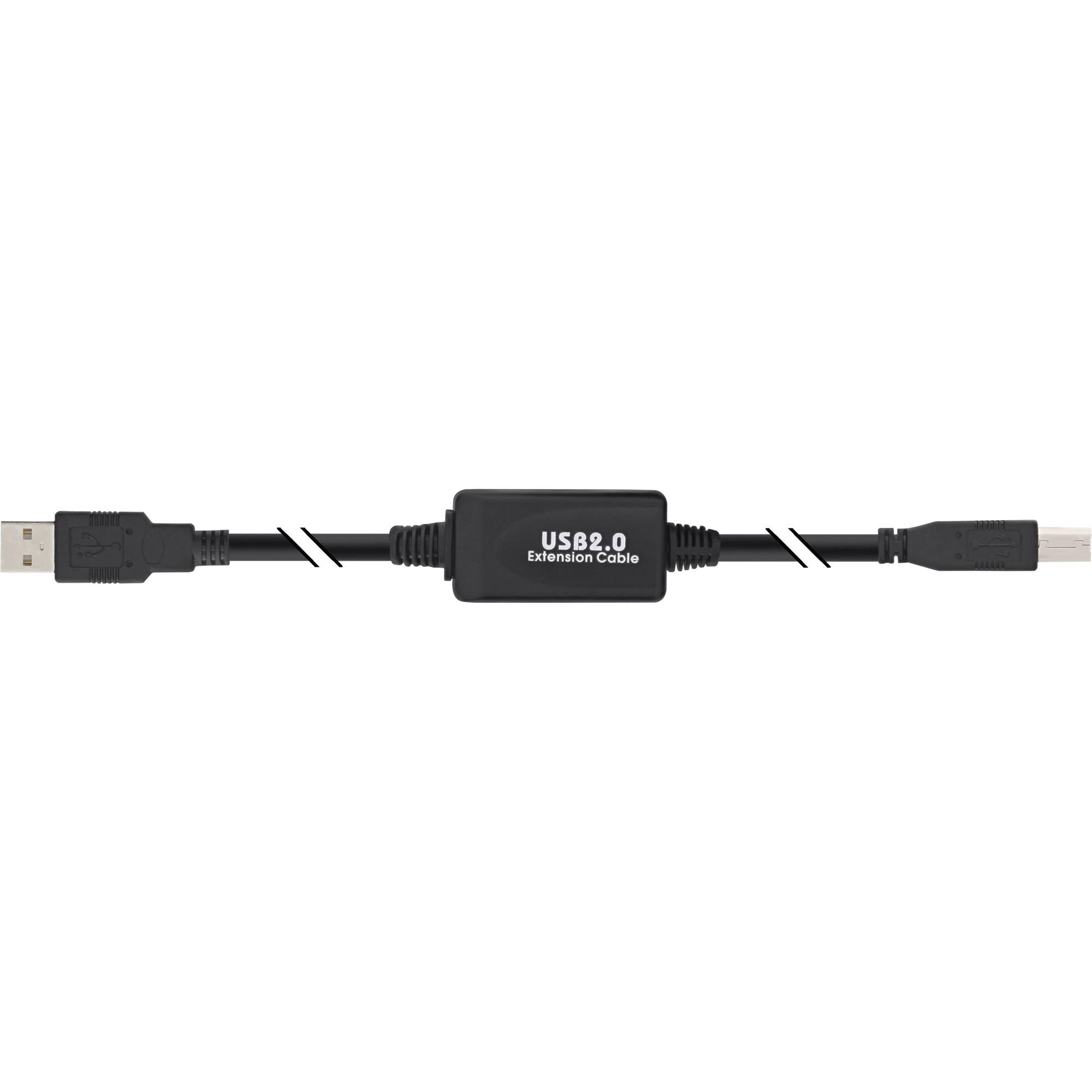 INLINE - USB 2.0 Kabel - aktiv mit Signalverstärkung ""Repeater"" - A an B - 10m