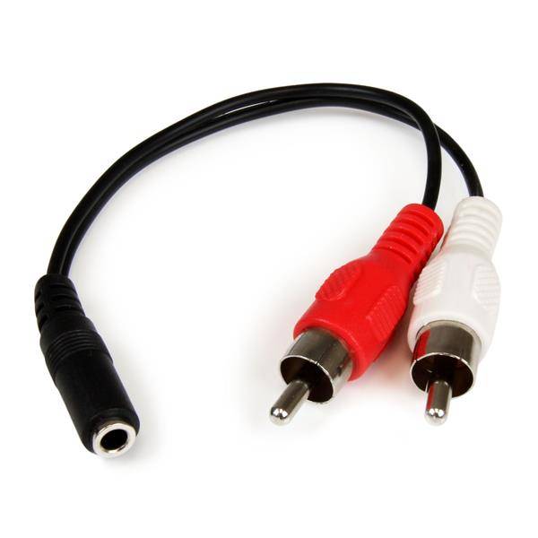 StarTech.com 15cm Audio Kabel 3,5mm Klinke auf 2x Cinch (Buchse/Stecker)