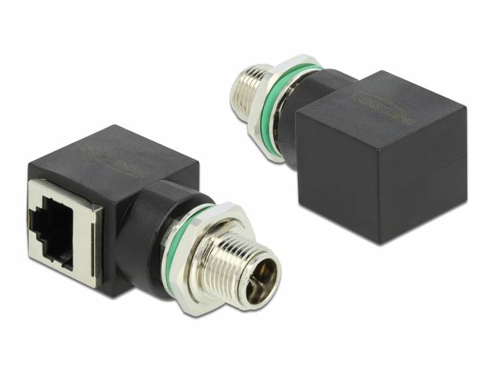 Delock - Netzwerkadapter - 8-polig M12 (M) zu RJ-45 (W)