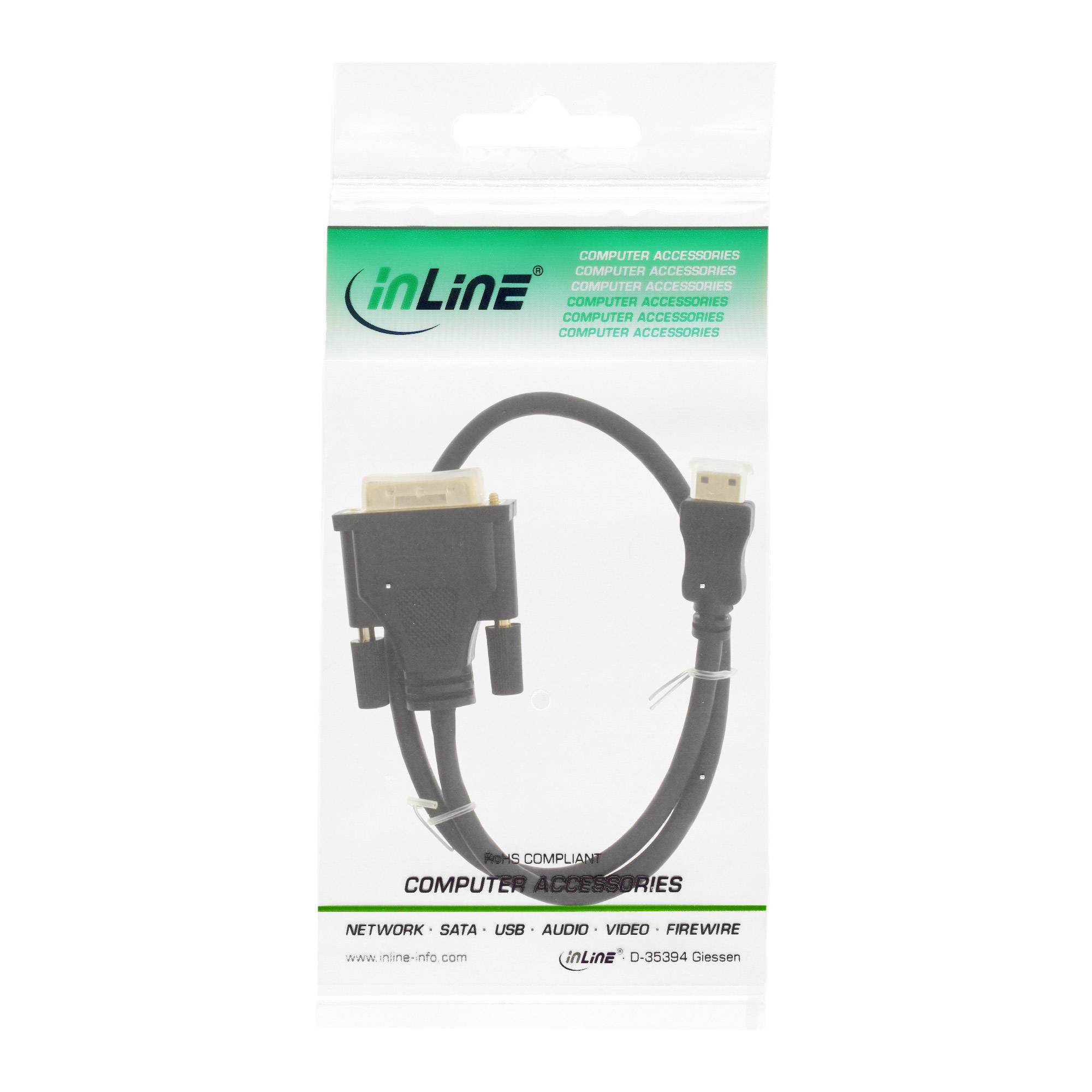 INLINE - Mini-HDMI zu DVI Kabel - HDMI Stecker C zu DVI 18+1 - 0,5m