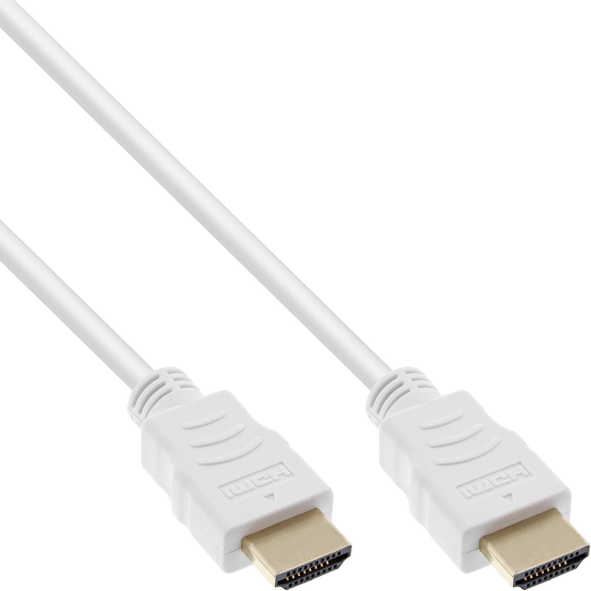INLINE - HDMI-High Speed Kabel mit Eth. - Premium - ST / ST - weiß / gold - 0,5m