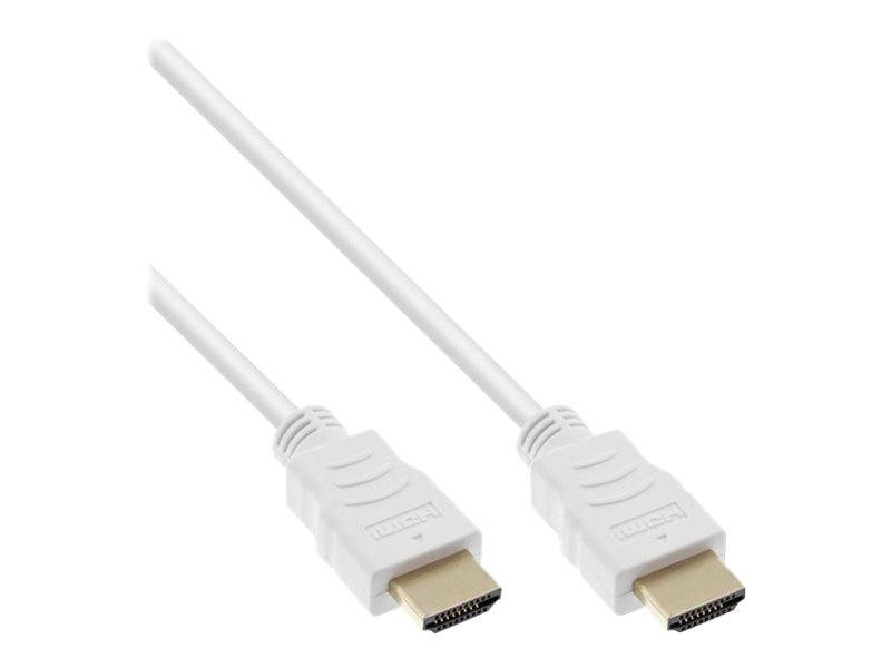 INLINE - HDMI-High Speed Kabel mit Eth. - Premium - ST / ST - weiß / gold - 0,5m