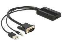 Delock VGA to HDMI Adapter with Audio - Video- / Audio-Adapter - 15 pin D-Sub (DB-15)
