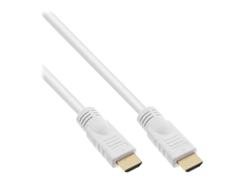 INLINE - HDMI-High Speed Kabel mit Eth. - Premium - ST / ST - weiß / gold - 5m