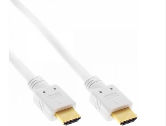INLINE - HDMI-High Speed Kabel mit Eth. - Premium - ST / ST - weiß / gold - 5m